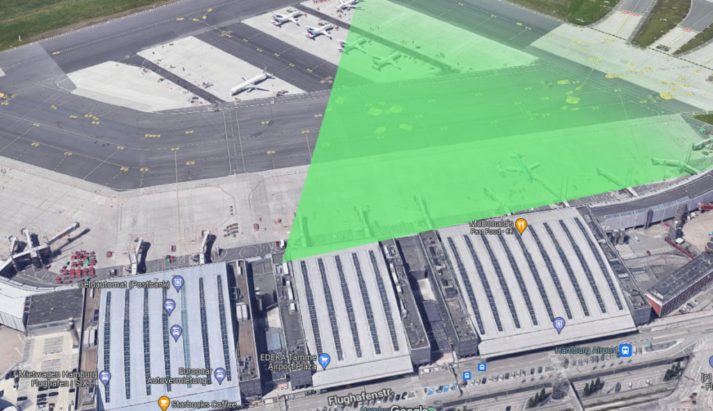 Hamburg Airport Vorfeld Nord Webcam visuelle Abdeckung